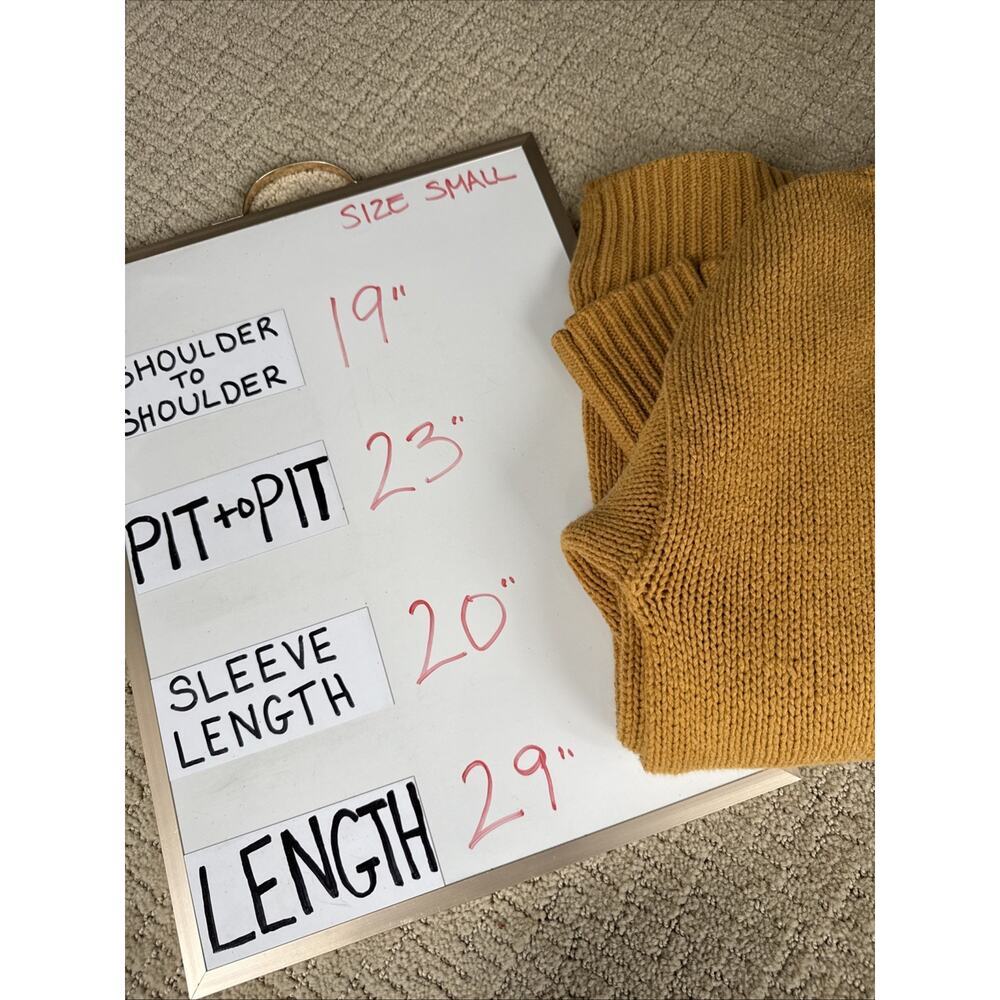 Lucky Brand Sweater Womens Small Gold Yellow Cardigan Open Front Long Sleeve - Picture 9 of 9